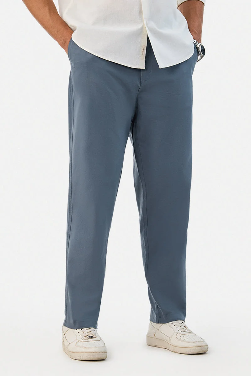 سنيتش Linen Blend Relaxed Fit Trousers